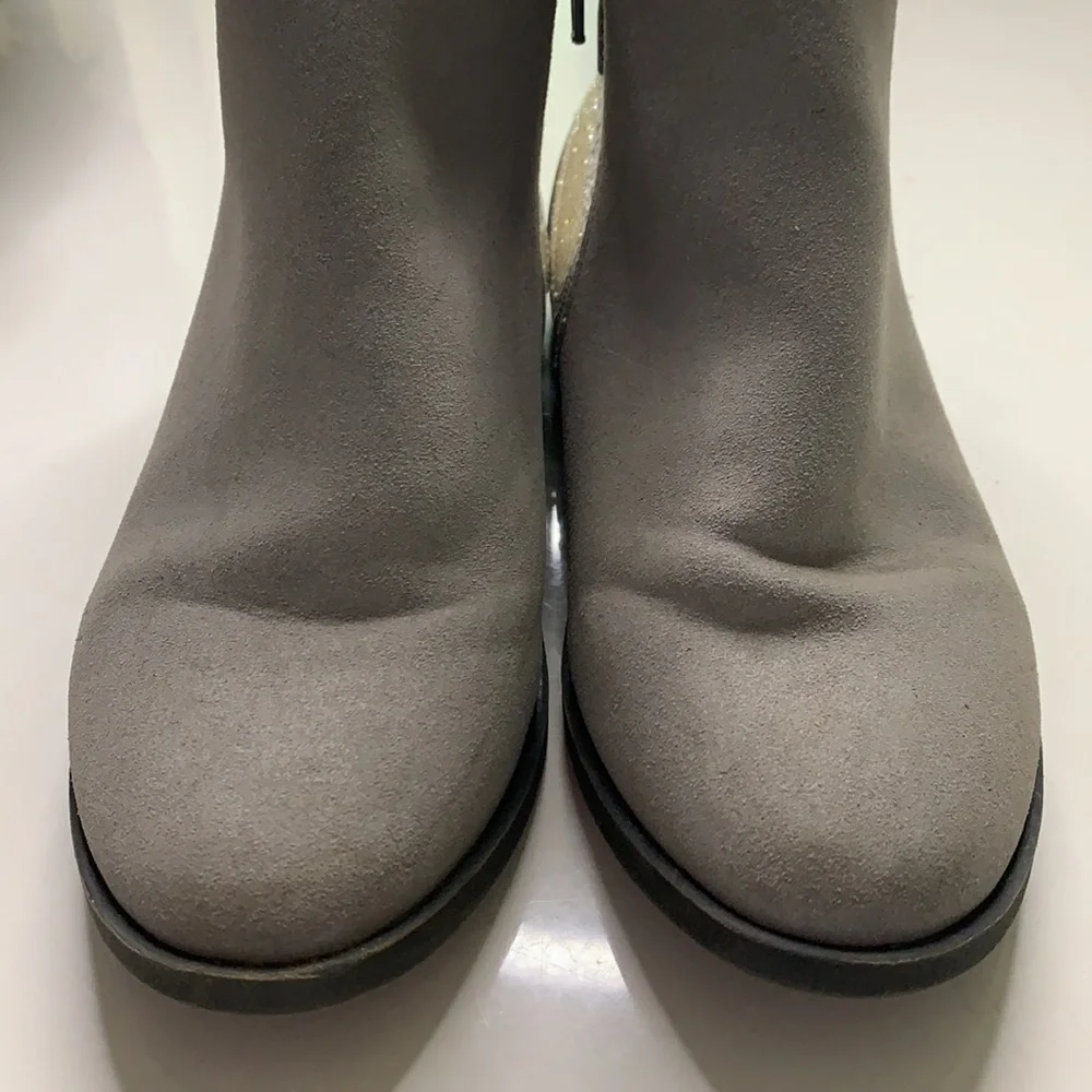 Gymboree steel grey glitter ankle boot Sz 4 girls fall winter shoes